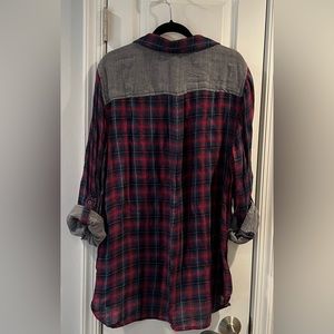 Vintage America Blues Plaid Button Down Shirt XL